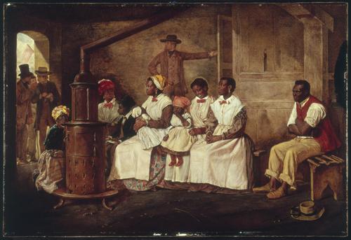 Slaves Waiting for Sale: Richmond, Virginia, 1861. Oil on canvas, by Eyre Crowe. Collection of Teresa Heinz.