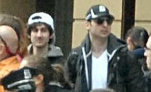 The brothers, Dzhokhar A. Tsarnaev, 19, (L) and his brother Tamerlan, 26. Tamerlan was killed in a shootout with police today. His brother remains at large.