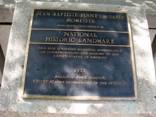 Jean Baptiste Point Du Sable's home has since been been recognized as an historic landmark (Teemu008 from Palatine, Illinois, CC BY-SA 2.0, via Wikimedia Commons)