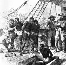 Slaves being loaded into a slaver