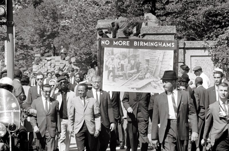 CORE march in Washington DC, 1963, to protest the bombing of the 16th St. Baptist Church in Birmingham, Alabama. Four little girls were killed in the attack.