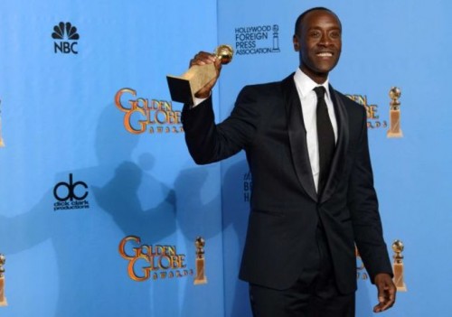 Cheadle accepts the award for Best Actor, Television Comedy Or Musical