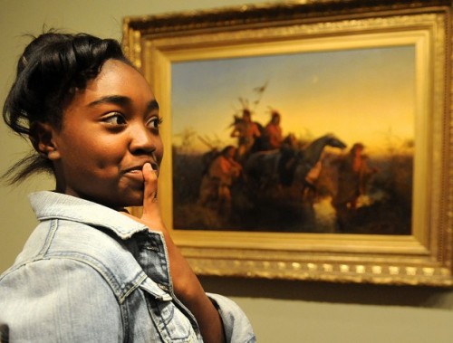 Brittany Woods Middle School student Chanda Perry tours the St. Louis Art Museum as part of an educational program sponsored by the Anti-Defamation League and the St. Louis Art Museum. (Sid Hastings)