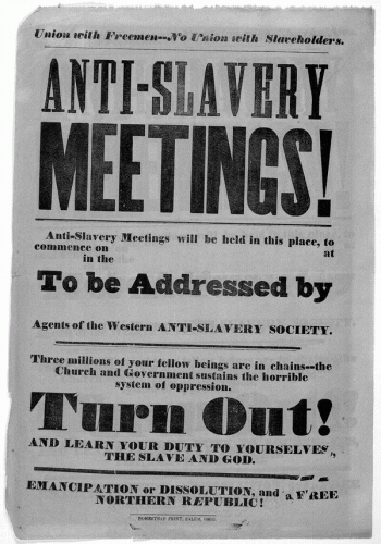 Anti-Slavery Movement Poster, Salem MA, 1850 (Library of Congress)