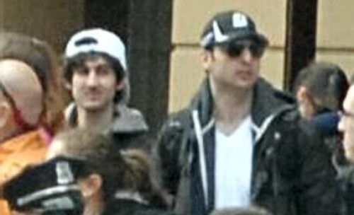 The brothers, Dzhokhar A. Tsarnaev, 19, (L) and his brother Tamerlan, 26. Tamerlan was killed in a shootout with police today. His brother remains at large. 