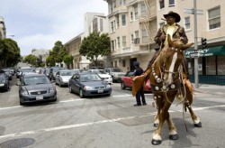 Black cowboy in the Juneteenth Parade in San Francisco.