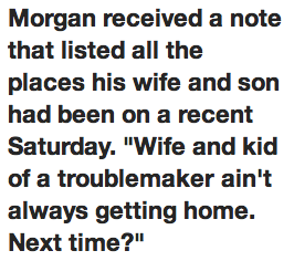 Morgan received threats