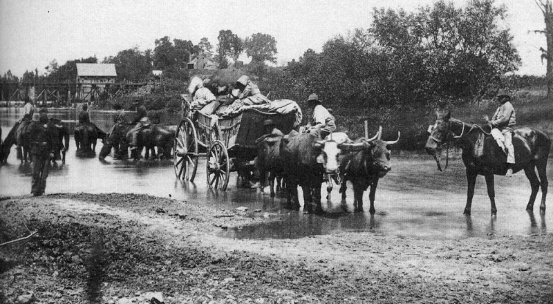 contrabands at Rahannock River 1862 "Contrabands": During the Civil War, thousands of slaves escaped their owners in the South by getting to Union Army camps. Thus freed, many continued on to settle in the North.