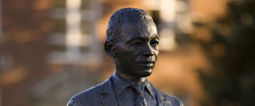 OXFORD, MS - APRIL 12:   James H. Meredith statue on the campus of  the University of Mississippi on April 12, 2008 in Oxford, Mississippi.  (Photo by Wesley Hitt/Getty Images)