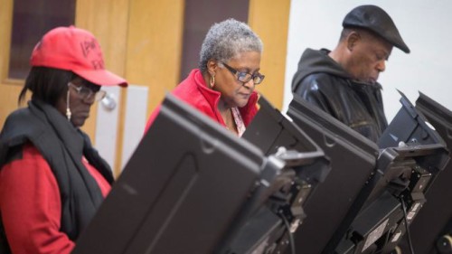 Ferguson residents at the polls on November 4, 2014.