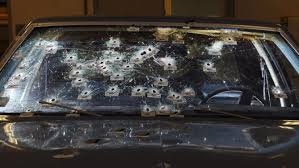 Chevy Malibu riddled with bullets by Cleveland police after a chase. The unarmed couple inside were killed. Officer Michael Brelo, who fired 34 shots at the vehicle and then climbed on the hood to fire 15 more through the windshield, has been charged with 2 counts of voluntry manslaughter.