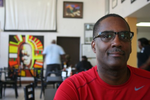 Reggie Jackson, Head Griot of America's Black Holocaust Museum, was interviewed and photographed by Jabril Faraj at Coffee Makes You Black in Milwaukee, Wisconsin in July 2015.