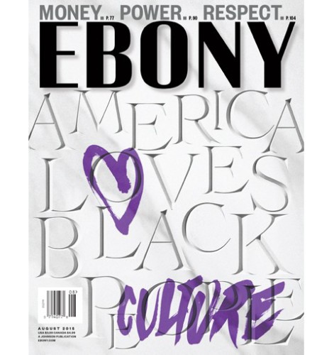 Ebony Magazine's print cover, August 8, 2015. Ebony was founded by John H. Johnson and has published continuously since 1945. This monthly magazine reaches 11 million readers. Its digest-sized sister magazine, Jet, is also published by Johnson Publishing Company.