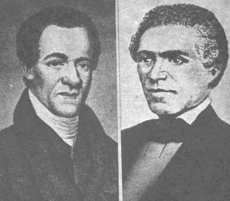 Samuel Cornish and John B. Russworm, editors of the first African American newspaper, Freedom's Journal.