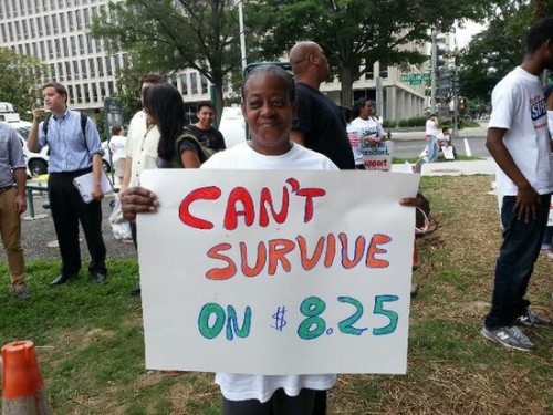 Can't survive on min wage