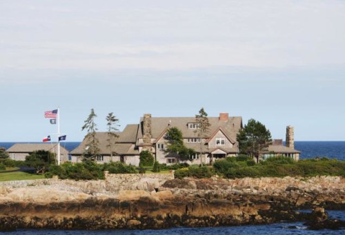 One of the houses in the Bush family compound in Maine.