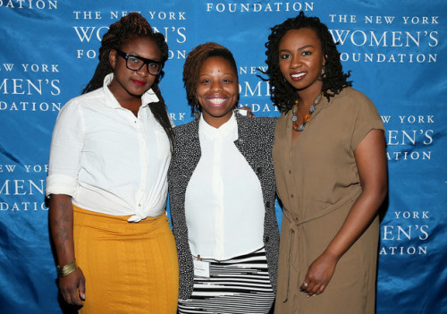 NEW YORK, NY - MAY 14: (L-R) Black Lives Matter Co-Founders Alicia Garza, Patrisse Cullors and Opal Tometi at the The New York Women's Foundation. May 2015. (Photo by Jemal Countess/Getty Images for The New York Women's Foundation)