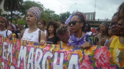 More than 10,000 women from Brazil march for their rights on November 18, 2015.  (Photo credit: Kiratiana Freelon)