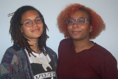 Ni'Sea Thurman, 15, and Stephania Parrett, 17, were part of a group of trained community members who facilitated the program's small group dialogues.