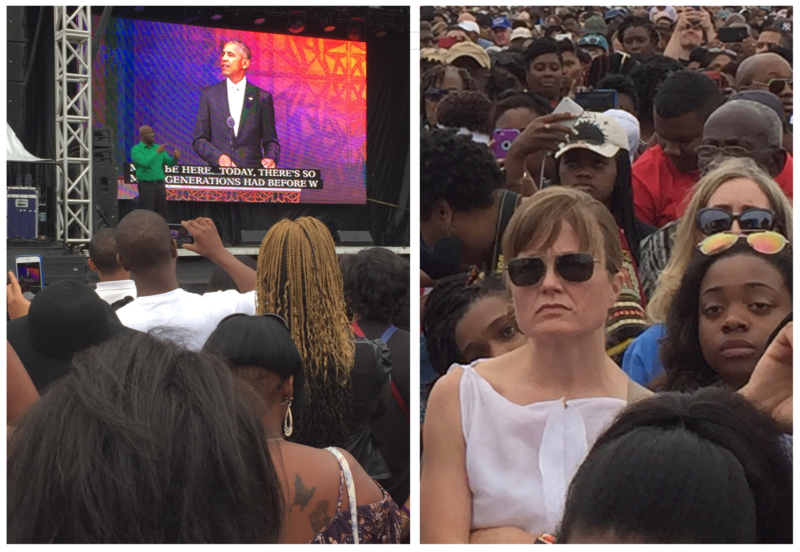 At the Dedication Ceremony, the crowd listens as President Obama explains that the museum tells of both "suffering and delight." (Photos by Brad Pruitt, America's Black Holocaust Museum)