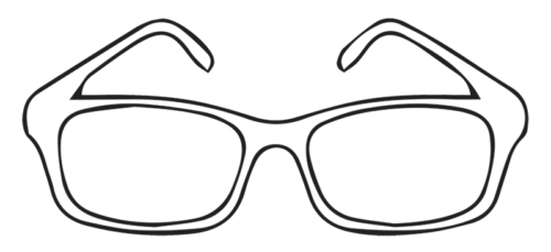 white rimmed glasses