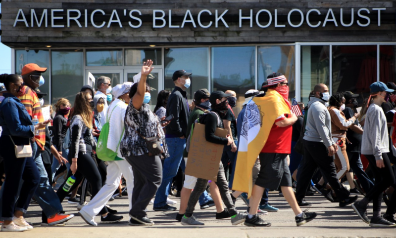 BLM marchers pass ABHM 7.2020 cropped Photo used with permission of Edwin Gonzalez