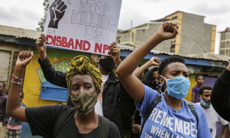 Protestors in Nairobi 