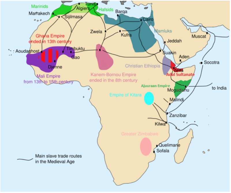 Slave trade in medieval Africa.