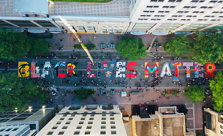 BLM street mural in Charlotte, NC