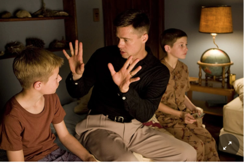 Laramie Eppler, left, Brad Pitt and Tye Sheridan in “The Tree of Life.” Though the film is about a white family, the behind-the-scenes talent would satisfy Oscar rules for diversity.Credit...Fox Searchlight Pictures
