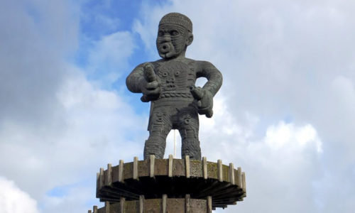 Statue of the Berbice slave revolt leader Kofi in Georgetown, Guyana.
Photo by David Stanley/Wikimedia. CC BY-SA
