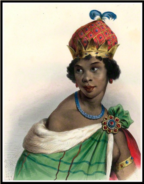 A portrait of Queen Nzinga that hangs in the National Portrait Gallery in London, England. (Credit: National Portrait Gallery)