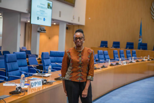 Dr. Matshidiso Moeti, the first woman to lead the the World Health Organization’s regional Africa office, poses in her office in Brazzaville, Congo, Tuesday Feb. 8, 2022. (AP Photo/Moses Sawasawa)