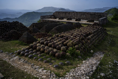 Over 50,000 cannonballs remain at the Citadelle Laferrière, where King Henri ordered them stacked to defend against a feared French invasion. (Federico Rios/The New York Times)