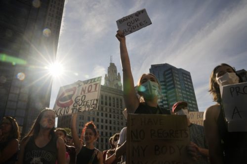 download Protesters gathered in Columbus, Ohio, in support of abortion rights after the Supreme Court ruling on Friday. (BARBARA J. PERENIC/THE COLUMBUS DISPATCH/AP)