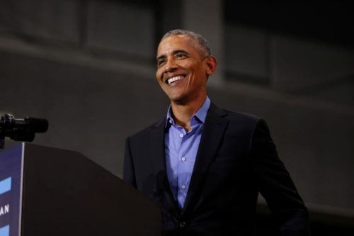 Former President Barack Obama speaks at a rally to support Michigan democratic candidates in 2018. (Bill Pugliano/Getty Images)