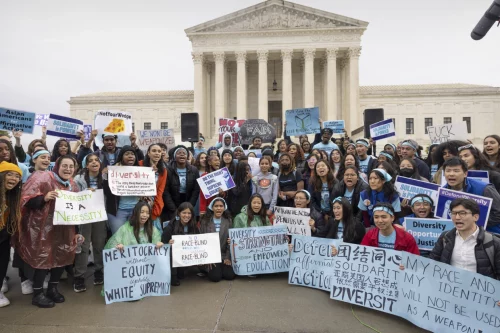 221107-affimative-action-scotus-mn-1700-5a711c A rally outside the Supreme Court in support of affirmative action on Oct. 31. (Allison Shelley)