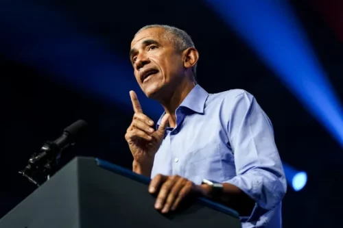 Former President Barack Obama in Philadelphia on Nov. 5, 2022. (Patrick Semansky / AP file)
