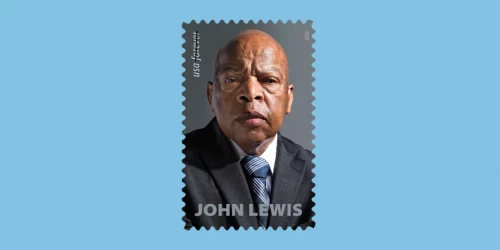 The new stamp commemorating the late Rep. John Lewis. (USPS)