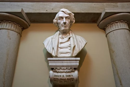 221214-roger-taney-bust-capitol-mn-1705-028fc1 A marble bust of Chief Justice Roger Taney in the Old Supreme Court Chamber in the U.S. Capitol. (J. Scott Applewhite / AP file)