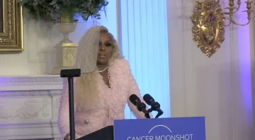 Mary J. Blige at the White House for the cancer awareness event