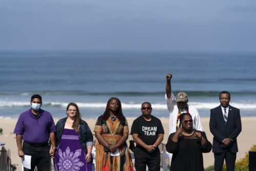 Southern California beachfront property that was taken from Willa and Charles Bruce, a black couple, through eminent domain a century ago and returned to their heirs in 2022 will be sold back to Los Angeles County for nearly $20 million. (AP Photo/Jae C. Hong,File)