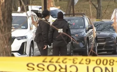 Washington forensic sciences investigators at the scene of a shooting.( NBC Washington)