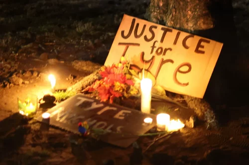 230127-tyre-nichols-protests-le-1543-f5cef1 People attend a candlelight vigil in memory of Tyre Nichols at the Tobey Skate Park on Jan. 26, in Memphis, Tennessee. (Scott Olson / Getty Images)