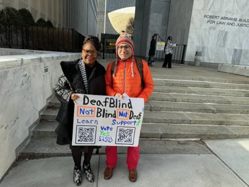 ASL2-2.jpg Assemblymember Stefani Zinerman with Activist Marc Safman in Albany. (Courtesy photo)