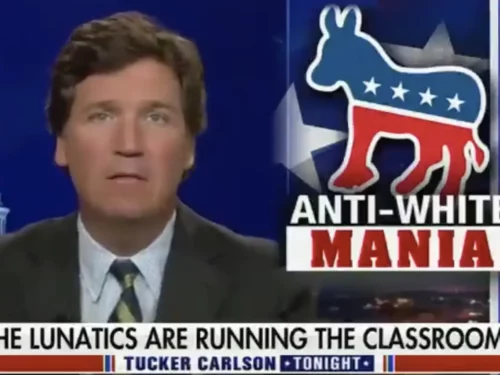 Tucker Carlson on the July 6, 2021, edition of his Fox News show. Fox News Tucker Carlson on the July 6, 2021, edition of his Fox News show. Fox News