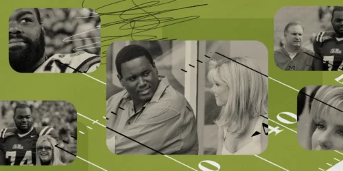 230817-the-blinde-side-michael-oher-white-savior-cs-14ede4 "The Blind Side" movie sold a story of white saviorism to the masses (Everett Collection; Getty Images)