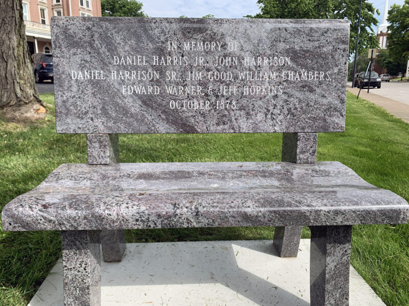 Memorial Bench close up