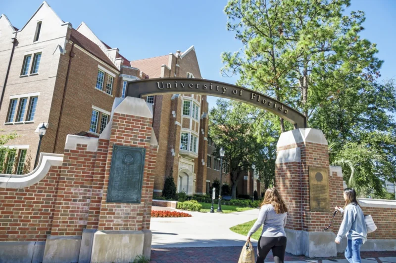 The campus entrance at the University of Florida.Jeff Greenberg / Universal Images Group via Getty Images