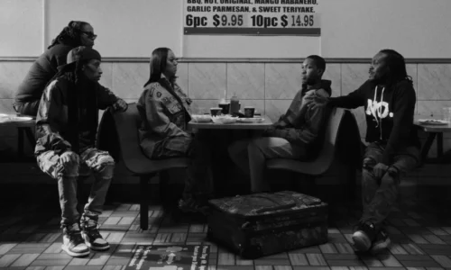  
A group of rappers discuss the impact of their lyrics potentially being used as evidence, from the documentary “As We Speak.” (COURTESY OF PARAMOUNT+.)